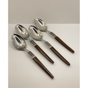 Set Of 4 Ekco Eterna LA JOYA Stainless Steel Japan Flatware Dessert Spoons